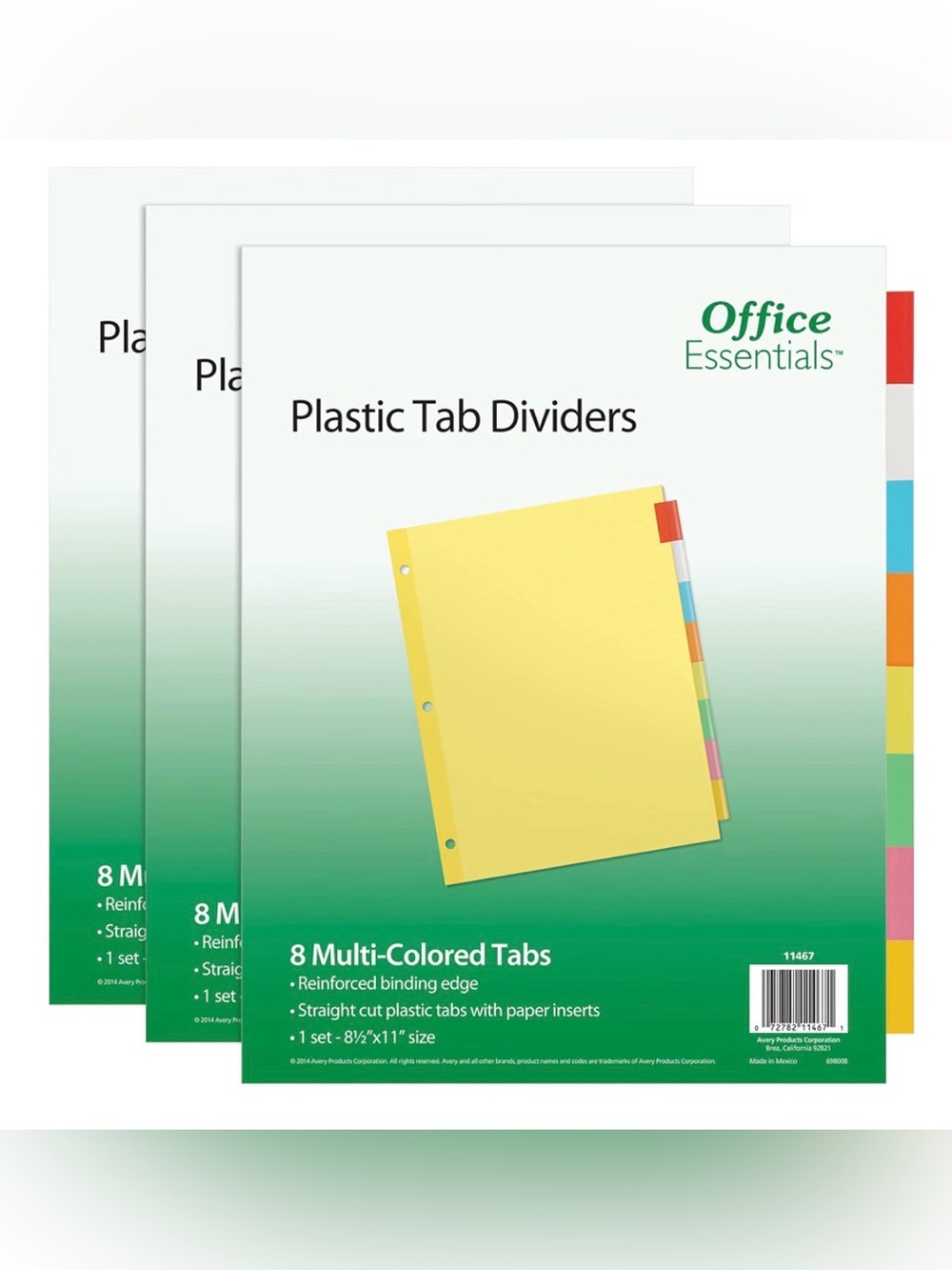 SALE!!! 🇺🇸 SALE!!! 🇺🇸 Plastic Tab Dividers, 8-Tabs, Set of 3 Packages